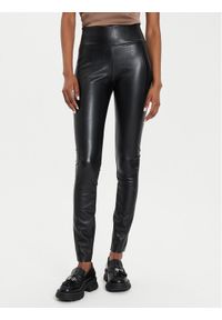 Wolford Legginsy Edie 19298 Czarny Slim Fit. Kolor: czarny. Materiał: skóra