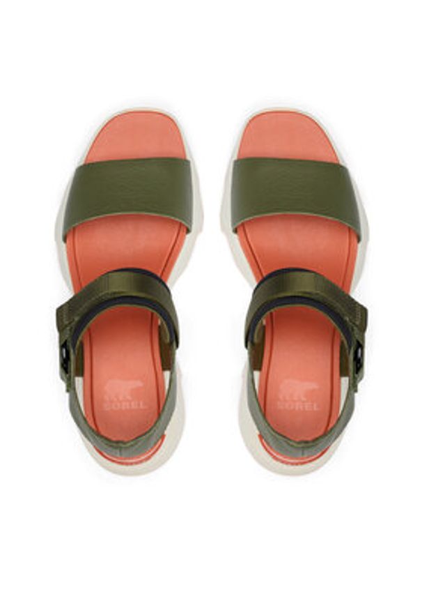 sorel - Sorel Sandały KINETIC™ Impact Y-Strap High 2030461 Zielony. Kolor: zielony. Materiał: skóra
