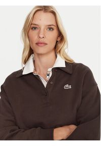 Lacoste Bluza SF5275 Brązowy Relaxed Fit. Kolor: brązowy. Materiał: bawełna #3