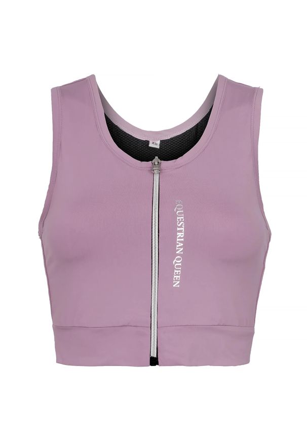 Koszulka jeździecka damska croptop EQUESTRIAN QUEEN Adeline 25SS. Kolor: różowy. Materiał: materiał. Sport: fitness