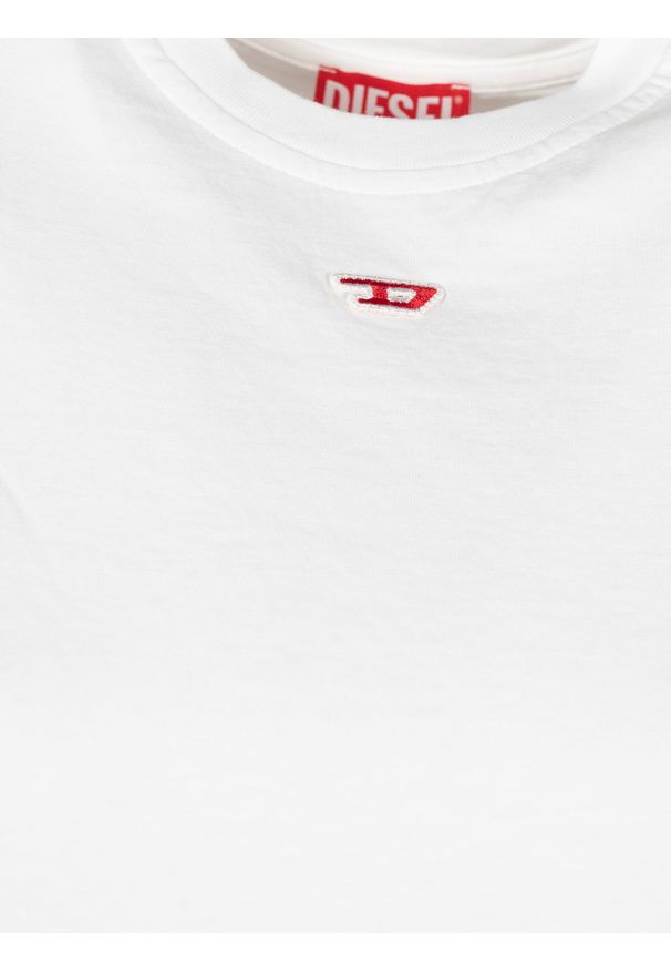 Diesel T-shirt "T-Reg" | A07239-0AJAX | Kobieta | Biały. Okazja: na co dzień. Kolor: biały. Materiał: bawełna. Wzór: aplikacja. Sezon: lato. Styl: klasyczny, elegancki, casual