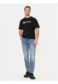 Karl Lagerfeld Jeans T-Shirt A1M17002 Czarny Regular Fit. Kolor: czarny. Materiał: bawełna