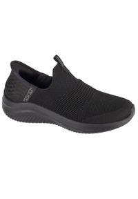 skechers - Buty sportowe Sneakersy damskie, Slip-Ins: Ultra Flex 3.0 - Cozy Streak. Kolor: czarny. Materiał: tkanina. Sport: turystyka piesza