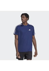 Adidas - Koszulka treningowa męska adidas Essentials 3-Stripes. Kolor: biały, niebieski, wielokolorowy. Materiał: materiał. Sport: fitness