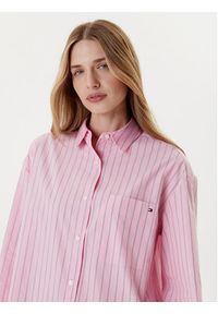 TOMMY HILFIGER - Tommy Hilfiger Koszula New Easy WW0WW45892 Różowy Relaxed Fit. Kolor: różowy. Materiał: bawełna #3