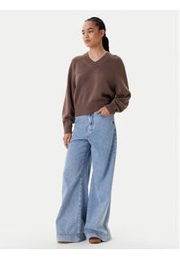 TOMMY HILFIGER - Tommy Hilfiger Sweter WW0WW45700 Brązowy Regular Fit. Kolor: brązowy. Materiał: bawełna #5