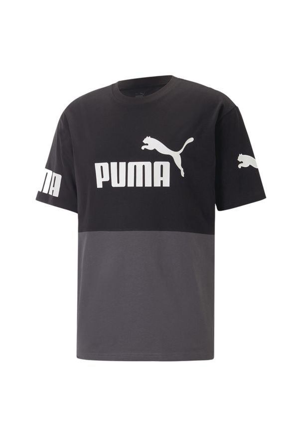 Koszulka Sportowa Męska Puma Power Colorblock. Kolor: wielokolorowy, czarny, szary