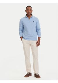 Polo Ralph Lauren Bluza 710812963005 Niebieski jasny Regular Fit. Typ kołnierza: polo. Kolor: niebieski. Materiał: bawełna #3