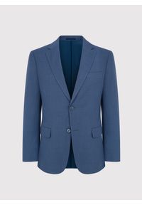 Pako Lorente - PAKO LORENTE – Niebieska marynarka męska. Okazja: na co dzień. Kolor: niebieski. Materiał: wiskoza, poliester, elastan, jeans. Styl: casual