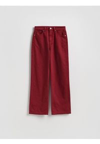 Reserved - Jeansy straight fit - czerwony. Kolor: czerwony #1