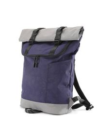 Plecak typu roll top Himawari 1682-02B granatowy. Kolor: niebieski. Materiał: tkanina, poliester. Styl: młodzieżowy, casual