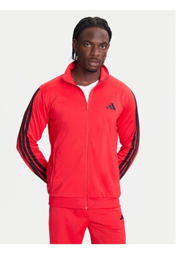 Adidas - adidas Dres Basic 3-Stripes JI8852 Czerwony Regular Fit. Kolor: czerwony. Materiał: syntetyk