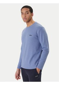 BOSS Longsleeve Waffle 50535870 Błękitny Regular Fit. Kolor: niebieski. Materiał: syntetyk, bawełna. Długość rękawa: długi rękaw #1