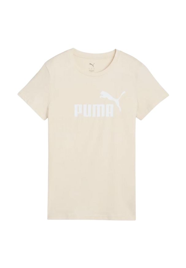 Puma - T-shirt Damski Logo ESS No.1. Kolor: beżowy. Sport: turystyka piesza