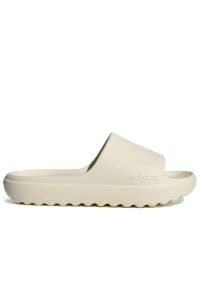 Adidas - Klapki unisex adidas Adilette Lumia JP9578 - beżowe. Okazja: na co dzień, na plażę. Zapięcie: pasek. Kolor: beżowy. Materiał: syntetyk. Szerokość cholewki: normalna. Styl: casual. Sport: turystyka piesza, pływanie
