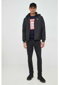 Calvin Klein Jeans kurtka męska kolor czarny przejściowa. Okazja: na co dzień. Kolor: czarny. Materiał: poliester, włókno. Styl: casual #2