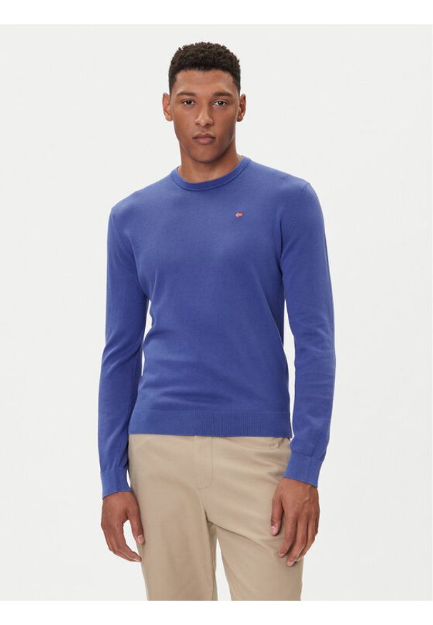 Napapijri Sweter Droz NP0A4I2G Niebieski Regular Fit. Kolor: niebieski. Materiał: bawełna
