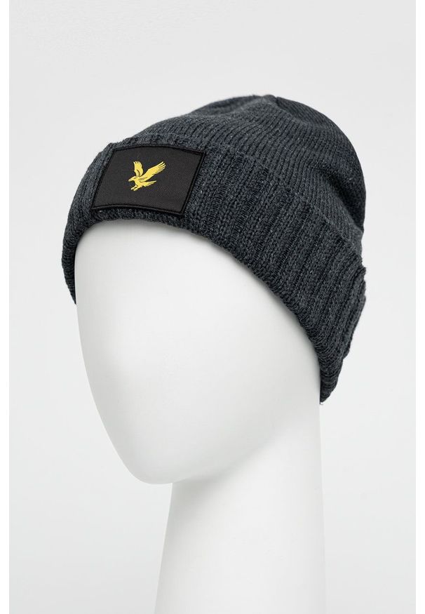 Lyle & Scott - Czapka. Kolor: szary. Materiał: dzianina, poliester