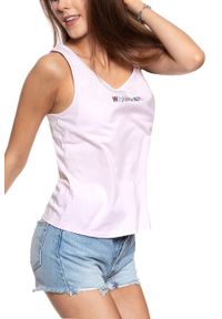 Wrangler - WRANGLER T SHIRT DAMSKI TANK LAVENDER FOG W7387EVVW 112131062. Długość rękawa: na ramiączkach. Wzór: kolorowy #8