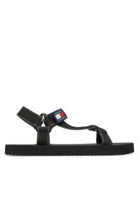 Tommy Jeans Sandały Tjm Casual Sandal EM0EM01563 Czarny. Okazja: na co dzień. Kolor: czarny. Materiał: materiał. Styl: casual