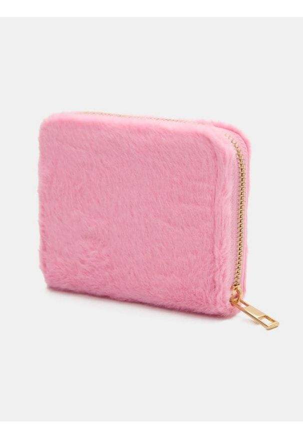 Sinsay - Portfel ze sztucznym futerkiem - różowy. Kolor: różowy. Materiał: futro