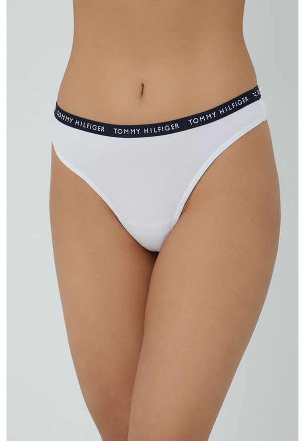TOMMY HILFIGER - Tommy Hilfiger Stringi (3-pack) kolor szary. Kolor: szary