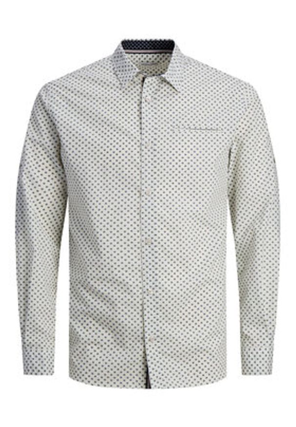 Jack & Jones - Jack&Jones Koszula 12235969 Biały Slim Fit. Kolor: biały. Materiał: bawełna