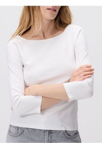 Reserved - Bawełniany longsleeve - biały. Kolor: biały. Materiał: bawełna. Długość rękawa: długi rękaw