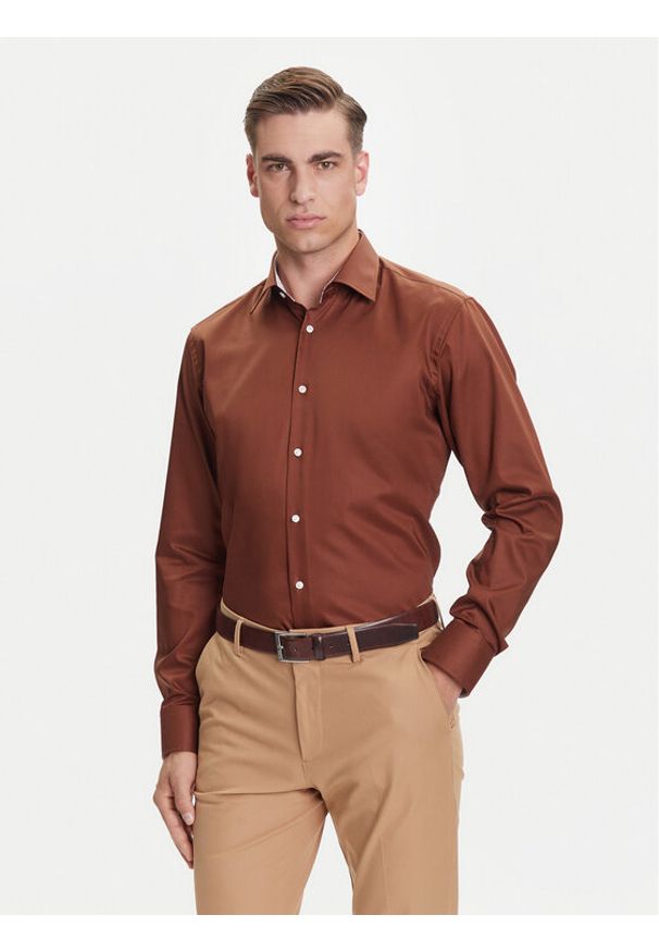 BOSS Koszula H-Joe 50545145 Beżowy Regular Fit. Kolor: beżowy. Materiał: bawełna