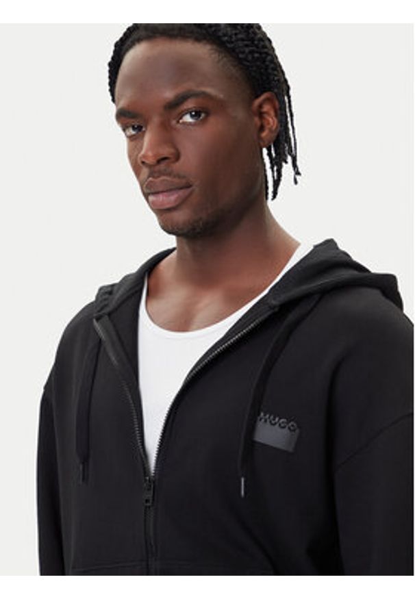 Hugo - HUGO Bluza Delastomer 50546874 Czarny Relaxed Fit. Kolor: czarny. Materiał: bawełna