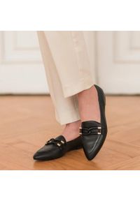 Marco Shoes Loafersy z ozdobą czarne. Kolor: czarny. Wzór: aplikacja #9
