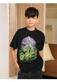 Sinsay - Koszulka Beetlejuice - czarny. Kolor: czarny. Długość: krótkie. Wzór: nadruk #1