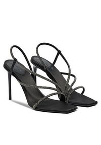 Max Mara Sandały Stark 2424526371600 Czarny. Kolor: czarny. Materiał: materiał
