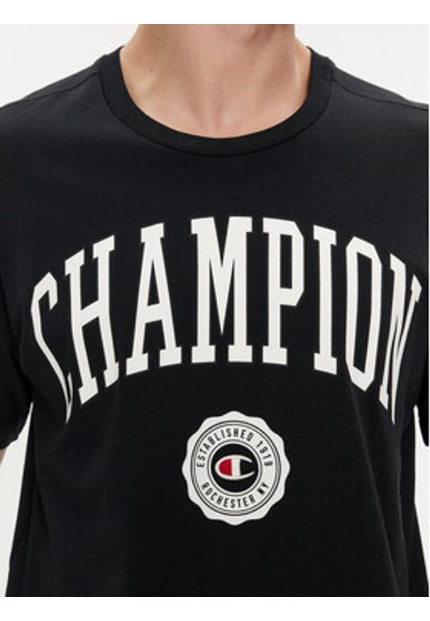 Champion T-Shirt 219852 Czarny Comfort Fit. Kolor: czarny. Materiał: bawełna