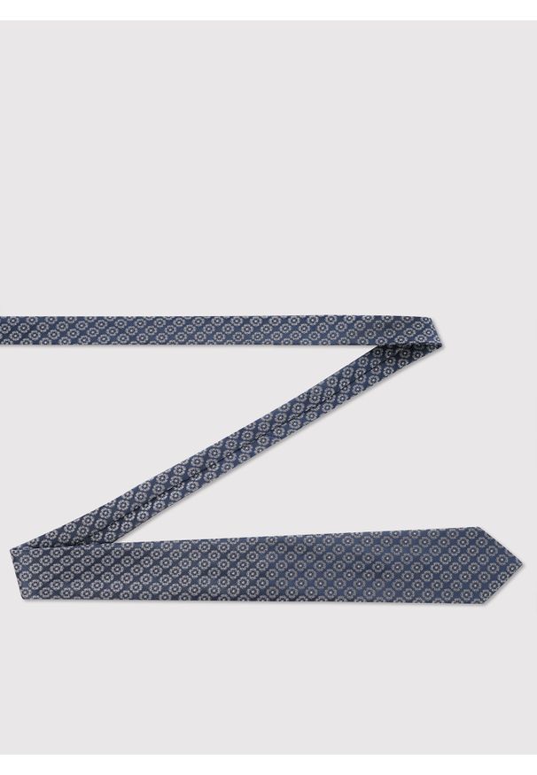 Pako Lorente - PAKO LORENTE – Granatowy krawat w kwiaty. Kolor: niebieski. Materiał: poliester. Wzór: kwiaty