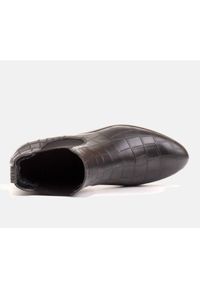 Marco Shoes Botki skórzane na płaskim z elastyczną gumą w cholewce czarne. Kolor: czarny. Materiał: guma, skóra. Szerokość cholewki: normalna #5