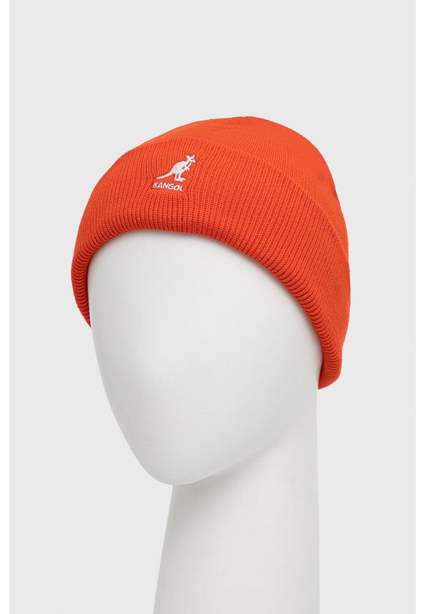 Kangol - Czapka. Kolor: pomarańczowy. Materiał: dzianina