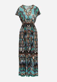 Born2be - Zielona Sukienka Maxi w Stylu Boho z Elastycznej Wiskozy Arnevia. Okazja: na co dzień. Kolor: zielony. Materiał: wiskoza. Typ sukienki: proste. Styl: boho. Długość: maxi #7