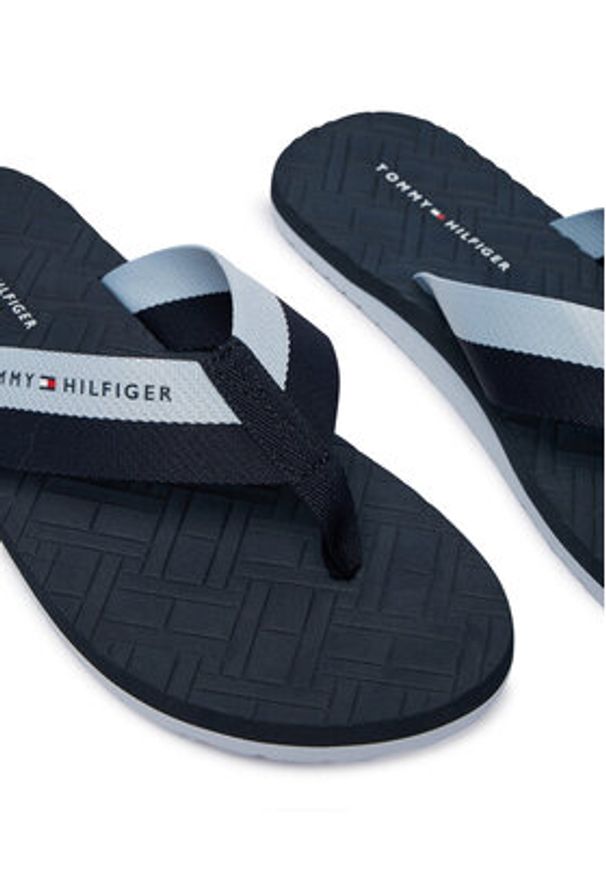 TOMMY HILFIGER - Tommy Hilfiger Japonki Webbing Strap Flag Embossed FM0FM05807 Granatowy. Kolor: niebieski. Materiał: materiał