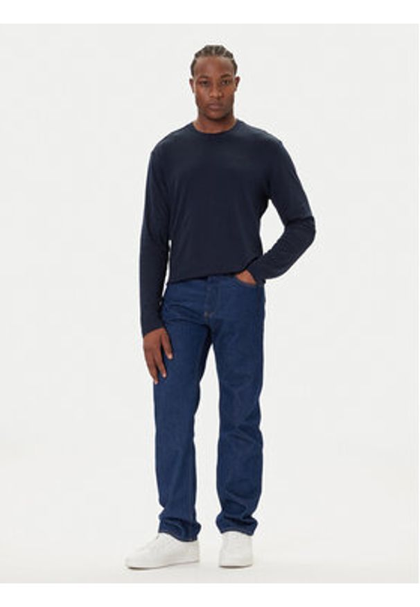 Calvin Klein Longsleeve LV04LD227G Granatowy Regular Fit. Kolor: niebieski. Materiał: bawełna. Długość rękawa: długi rękaw