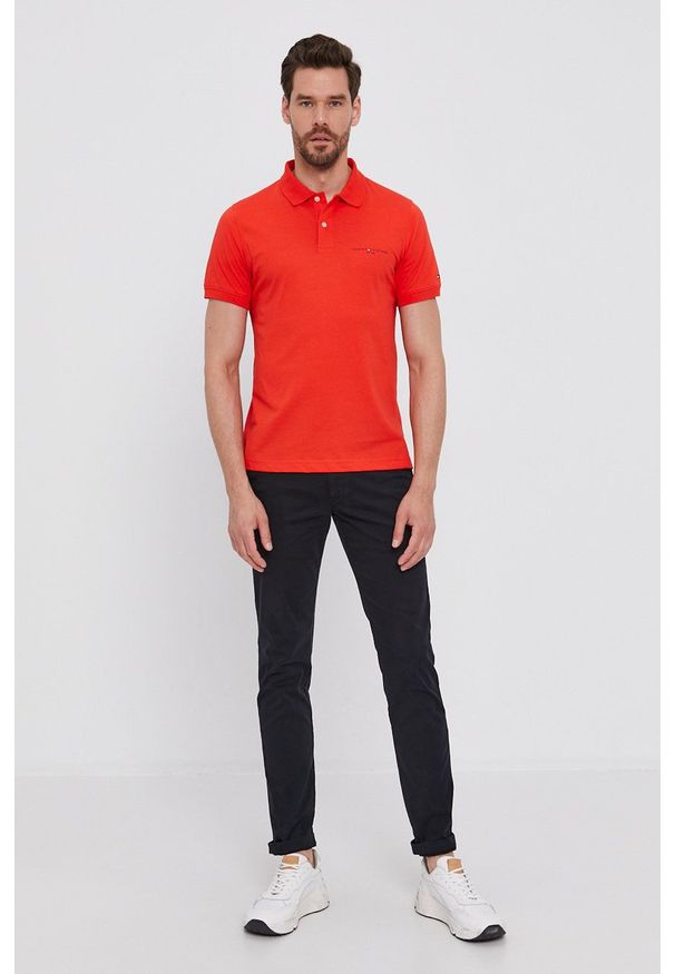 TOMMY HILFIGER - Tommy Hilfiger - Spodnie. Okazja: na co dzień. Kolor: niebieski. Materiał: tkanina. Wzór: gładki. Styl: casual