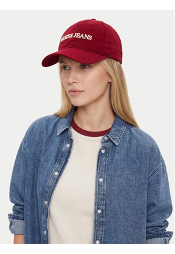 Guess Jeans Czapka z daszkiem CWBEO-GJ-U3-007-SS26 Bordowy. Kolor: czerwony. Materiał: bawełna