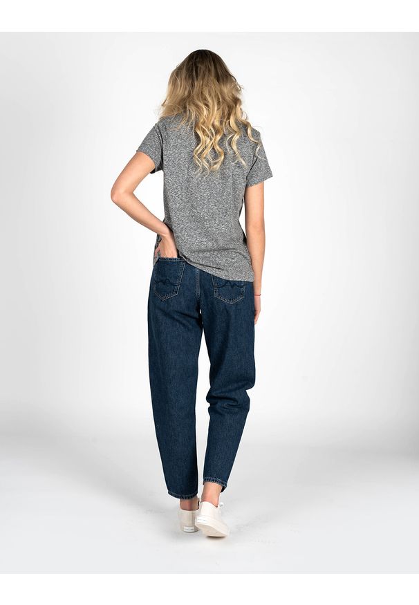 Pepe Jeans T-Shirt "Bibiana" | PL504817 | Bibiana | Kobieta | Szary. Okazja: na co dzień. Kolor: szary. Materiał: poliester, bawełna, wiskoza. Wzór: aplikacja, nadruk. Styl: casual