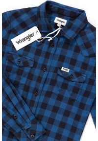 Wrangler - KOSZULA WRANGLER LS WESTERN SHIRT DEEP WATER W5240N6DF 112129355. Materiał: materiał