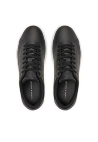 TOMMY HILFIGER - Tommy Hilfiger Sneakersy Th Court Leather Grain Ess FM0FM05297 Czarny. Kolor: czarny