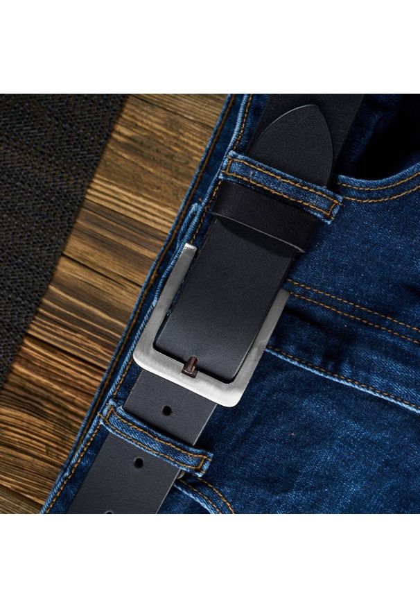 Pasek skórzany 100 CM PAOLO PERUZZI 02Z01100 czarny. Kolor: czarny. Materiał: skóra. Styl: casual, vintage, klasyczny