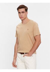 Polo Ralph Lauren T-Shirt 710740727072 Beżowy Slim Fit. Typ kołnierza: polo. Kolor: beżowy. Materiał: bawełna #1