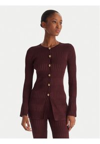 Marciano Guess Spodnie materiałowe 5YGB295881Z Bordowy Regular Fit. Kolor: czerwony. Materiał: wiskoza