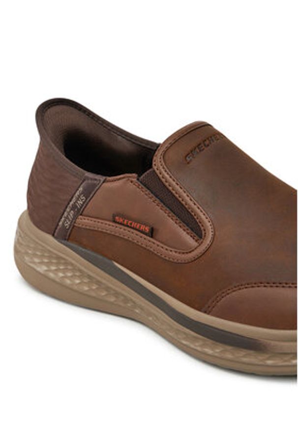 skechers - Skechers Półbuty Slade 205237 Brązowy. Kolor: brązowy. Materiał: skóra