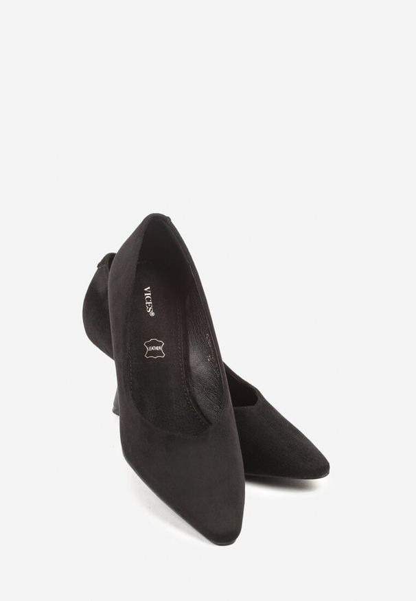 Born2be - Czarne Czółenka Vices na Klepsydrze z Wkładką ze Skóry Naturalnej Dodvira. Okazja: na randkę, do pracy, na spotkanie biznesowe, na ślub cywilny, na wesele. Kolor: czarny. Materiał: skóra. Obcas: na obcasie. Styl: biznesowy, elegancki, klasyczny. Wysokość obcasa: średni